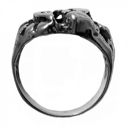 Sterling Silver Ring Mens Nugget Style with "NA " Initials