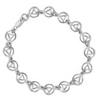Alcoholics Anonymous (AA) Continuous Bracelet & Anklet in Sterling Silver