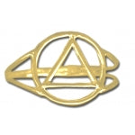 14k Gold Ring, Alcoholics Anonymous AA Symbol