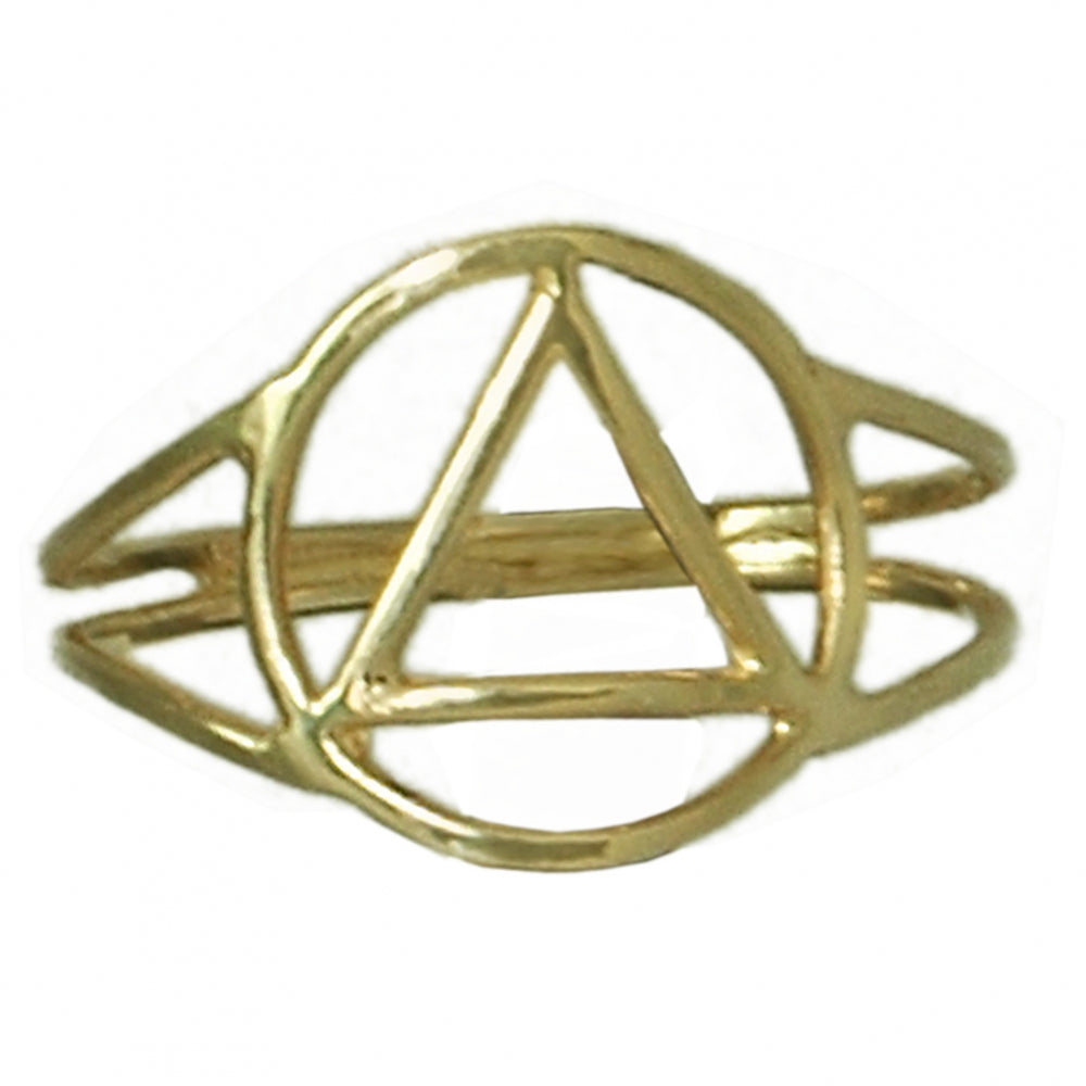 14k Gold Ring, Alcoholics Anonymous AA Symbol