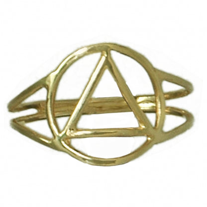 14k Gold Ring, Alcoholics Anonymous AA Symbol