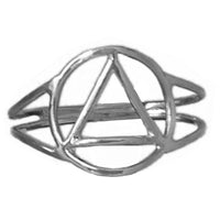 Sterling Silver Ring, Alcoholics Anonymous AA Symbol