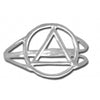 Sterling Silver Ring, Alcoholics Anonymous AA Symbol