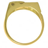 14k Gold Ring, Rectangular Ravine Textured Style Men's Alcoholics Anonymous AA Symbol