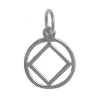 Sterling Silver Pendant, Narcotics Anonymous NA Symbol, Medium Size