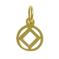 14k Gold Pendant, Narcotics Anonymous NA Symbol, Small Size