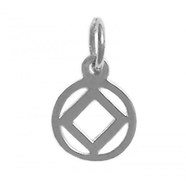 Sterling Silver Pendant, Narcotics Anonymous NA Symbol, Small Size