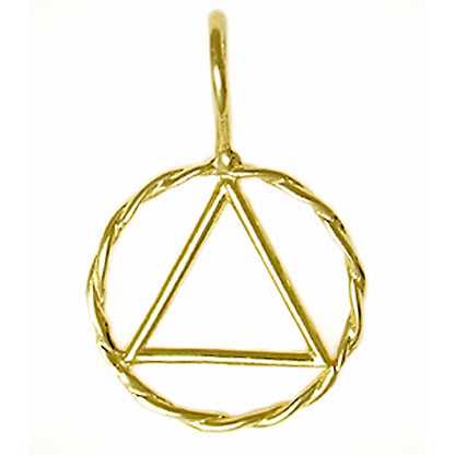 14k Gold Twist Wire Circle Pendant – Medium Size, 0.8g, Hand-Finished, Pendant Only