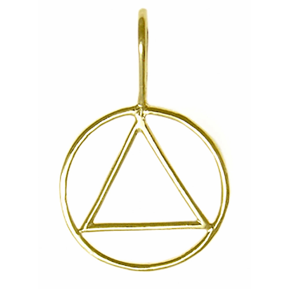 14k Gold Simple Wire Look Pendant Medium Size