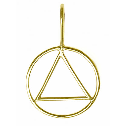 14k Gold Simple Wire Look Pendant Medium Size
