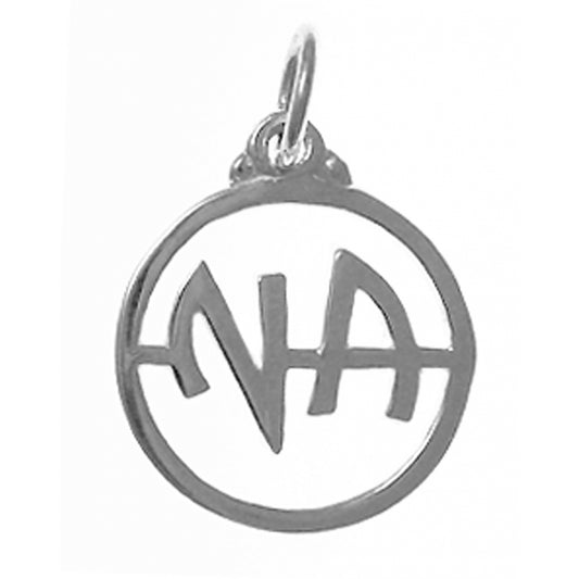 Sterling Silver Pendant, "NA " Initials, Medium Size