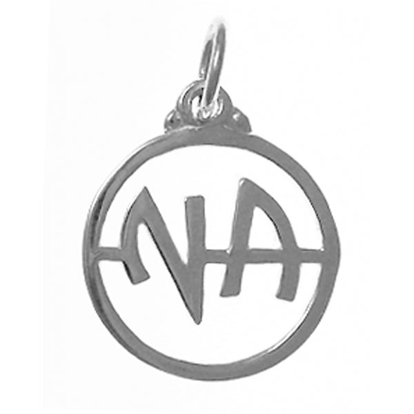 Sterling Silver Pendant, "NA " Initials, Medium Size