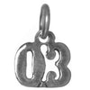 Sterling Silver Pendant 1-9 & 00-09 Small Numerals for Celebrating All Occasions; Anniversary, Birthdays