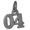 Sterling Silver Pendant 1-9 & 00-09 Small Numerals for Celebrating All Occasions; Anniversary, Birthdays
