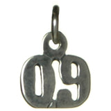 Sterling Silver Pendant 1-9 & 00-09 Small Numerals for Celebrating All Occasions; Anniversary, Birthdays