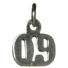 Sterling Silver Pendant 1-9 & 00-09 Small Numerals for Celebrating All Occasions; Anniversary, Birthdays