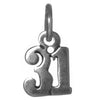 Sterling Silver Pendant #'s 30-49,Small Numerals for Celebrating All Occasions; Anniversary, Birthdays