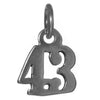 Sterling Silver Pendant #'s 30-49,Small Numerals for Celebrating All Occasions; Anniversary, Birthdays