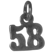 Sterling Silver Pendant #'s 50-69, $5.95,Small Numerals for Celebrating All Occasions; Anniversary, Birthdays
