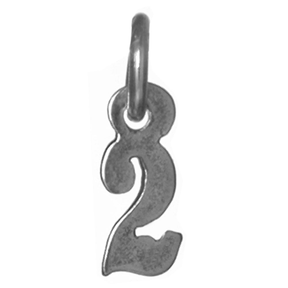 Sterling Silver Pendant 1-9 & 00-09 Small Numerals for Celebrating All Occasions; Anniversary, Birthdays