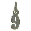 Sterling Silver Pendant 1-9 & 00-09 Small Numerals for Celebrating All Occasions; Anniversary, Birthdays