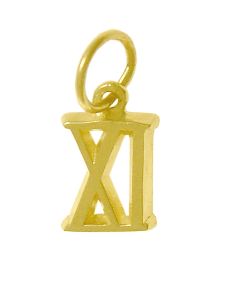 14k Gold Pendant, Small Roman Numerals for Celebrating All Occasions; Anniversary, Birthdays