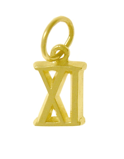 14k Gold Pendant, Small Roman Numerals for Celebrating All Occasions; Anniversary, Birthdays