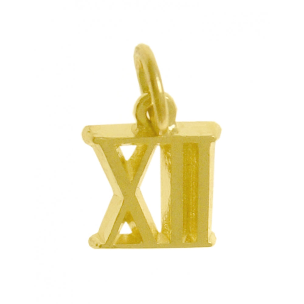 14k Gold Pendant, Small Roman Numerals for Celebrating All Occasions; Anniversary, Birthdays