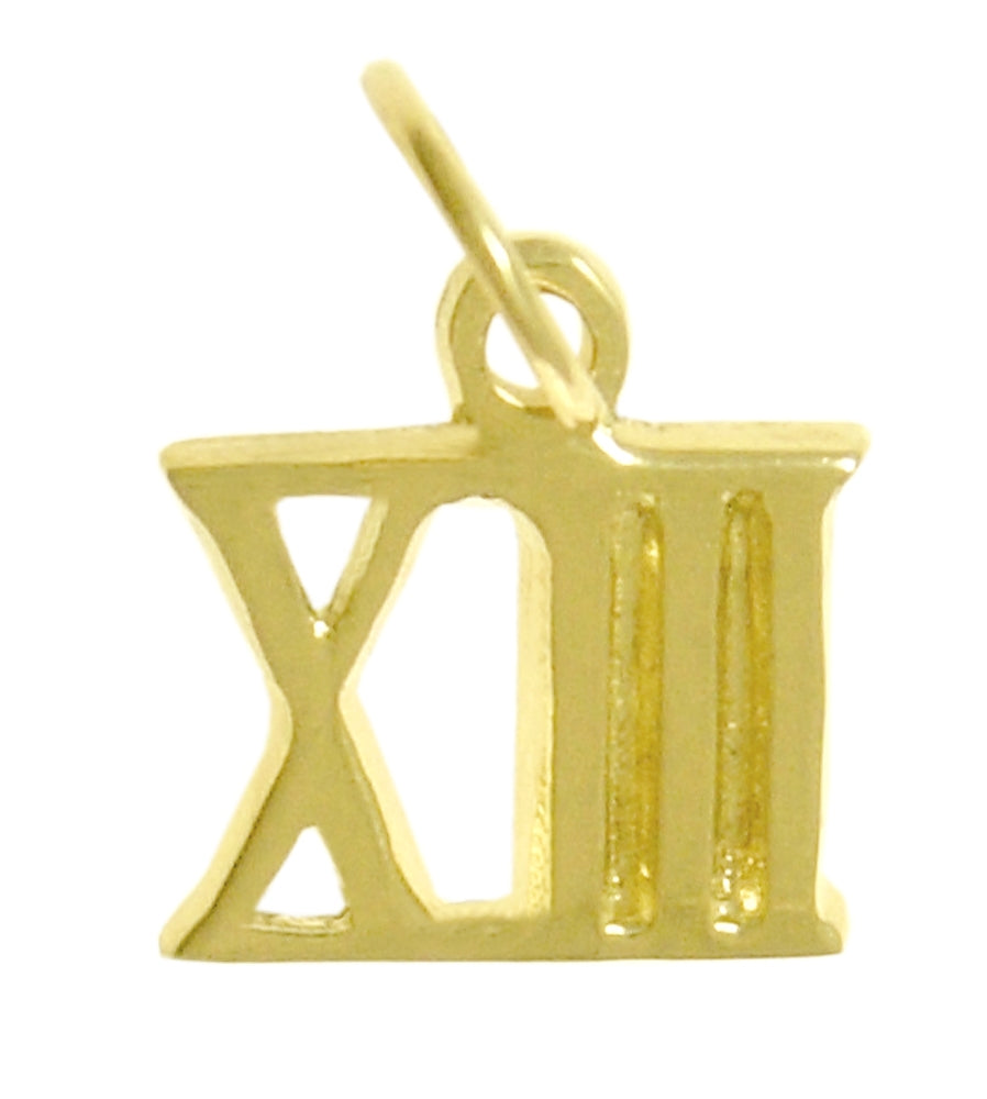 14k Gold Pendant, Small Roman Numerals for Celebrating All Occasions; Anniversary, Birthdays