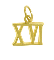 14k Gold Pendant, Small Roman Numerals for Celebrating All Occasions; Anniversary, Birthdays