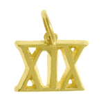 14k Gold Pendant, Small Roman Numerals for Celebrating All Occasions; Anniversary, Birthdays