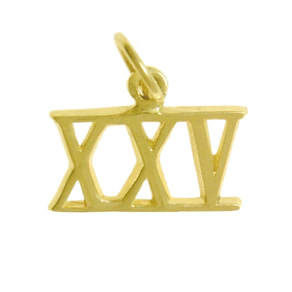 14k Gold Pendant, Small Roman Numerals for Celebrating All Occasions; Anniversary, Birthdays