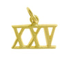 14k Gold Pendant, Small Roman Numerals for Celebrating All Occasions; Anniversary, Birthdays