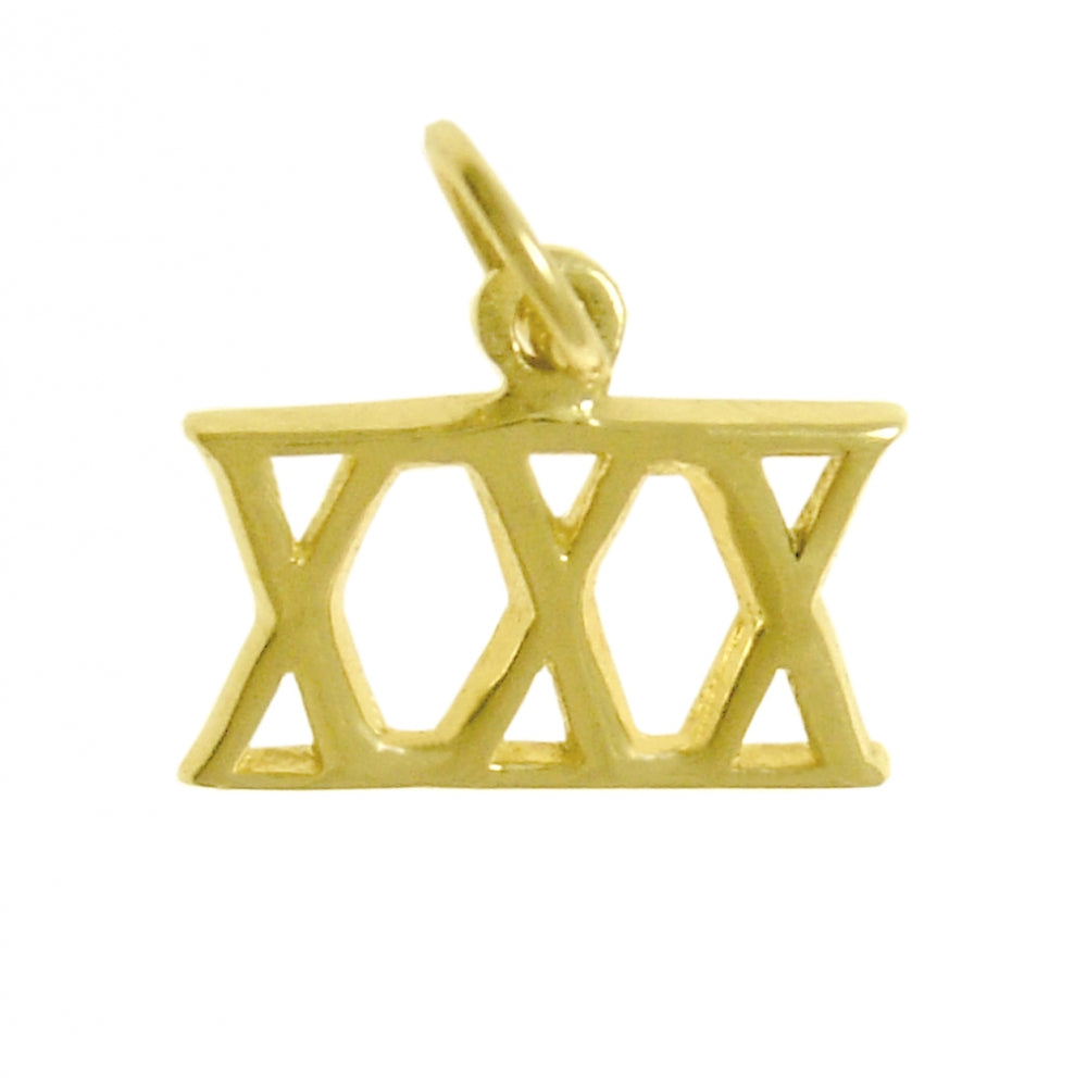 14k Gold Pendant, Small Roman Numerals for Celebrating All Occasions; Anniversary, Birthdays