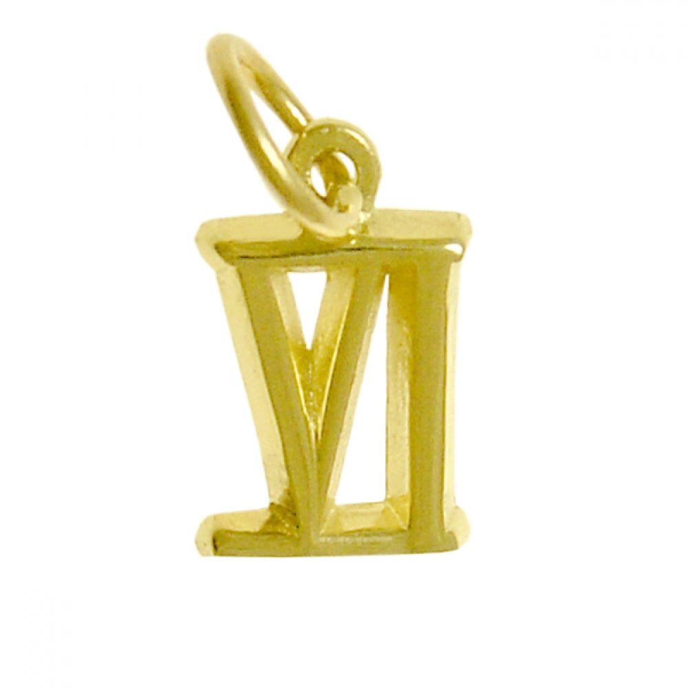 14k Gold Pendant, Small Roman Numerals for Celebrating All Occasions; Anniversary, Birthdays