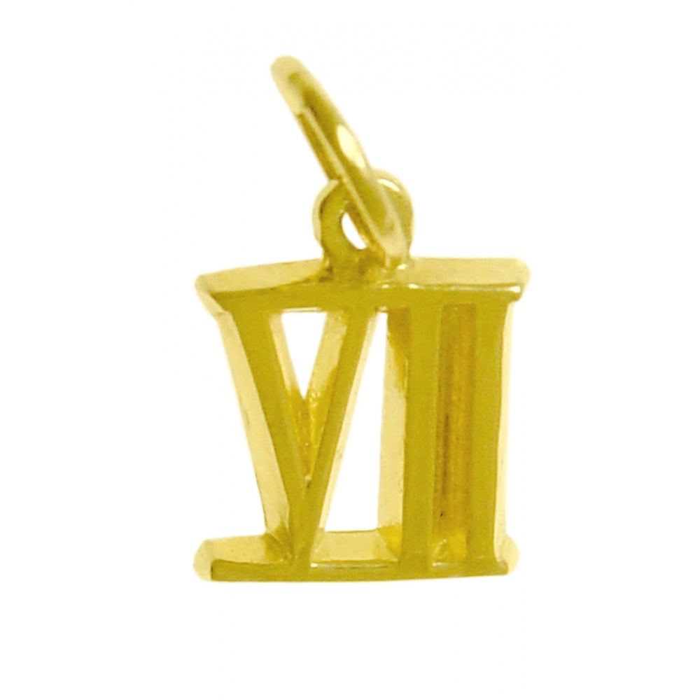 14k Gold Pendant, Small Roman Numerals for Celebrating All Occasions; Anniversary, Birthdays