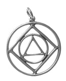 Alcoholics Anonymous (AA) & Narcotics Anonymous (NA) Dual Symbol Pendant Sterling Silver Pendant