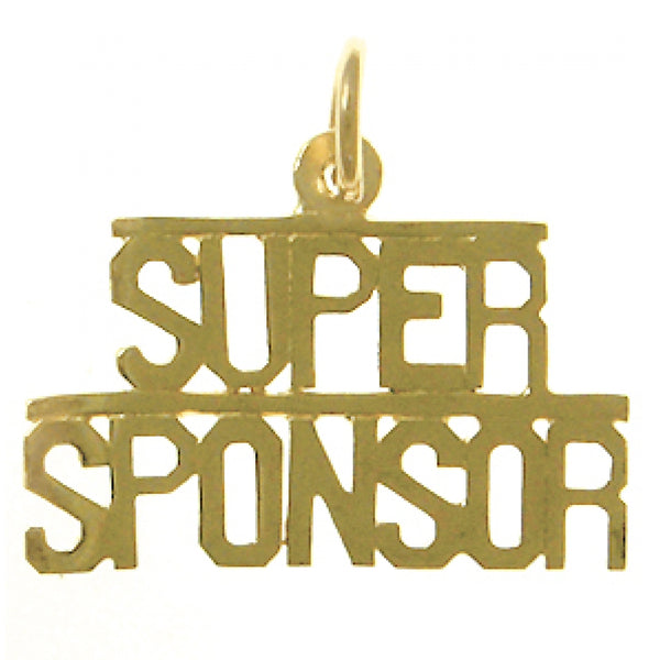 14K Gold, Sayings Pendant, "SUPER SPONSOR"