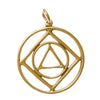 Pendant Alcoholics Anonymous AA & Narcotics Anonymous NA Anonymous Dual Symbol, Medium Size, Antique Hand Finished