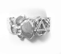 Sterling Silver Ring, Alcoholics Anonymous AA Symbol Small Nugget Style