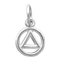 Sterling Silver Pendant, Small Circle Triangle