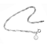 7" Small Singapore Sterling Silver Bracelet with Your Choice of 5 Different Anonymous Charms