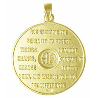 10k Gold Large Recovery Medallion AA, Blank Center for Custom Engraving with Numbers or Initials