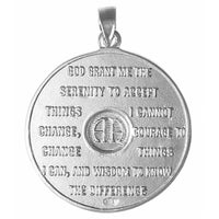 Sterling Silver, Large Recovery Medallion, Blank Center for Custom Engraving with Numbers or Initials