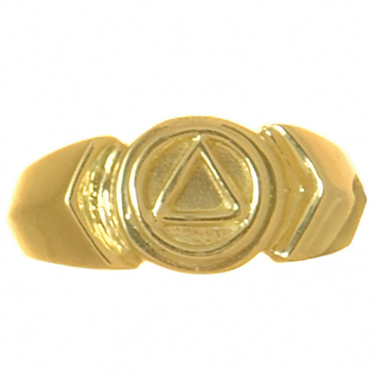 14k Gold Ring, Alcoholics Anonymous AA Symbol