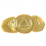 14k Gold Ring, Alcoholics Anonymous AA Symbol