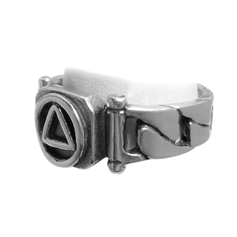 Sterling Silver Ring, Alcoholics Anonymous AA Symbol, Chain Link Style