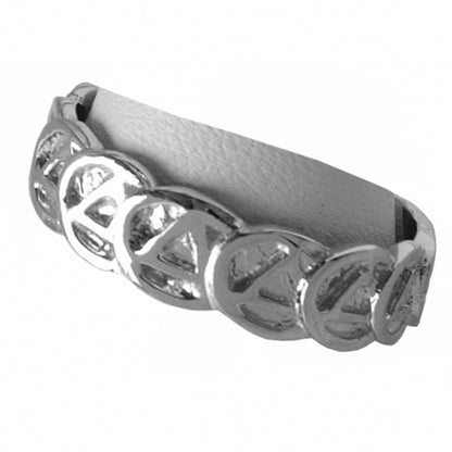 Sterling Silver Ring with Continuous Alcoholics Anonymous AA Symbol Circle Triangle Band