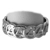 Sterling Silver Ring with Continuous Alcoholics Anonymous AA Symbol Circle Triangle Band