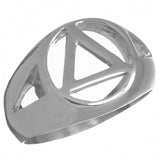 Sterling Silver Mens Ring with Alcoholics Anonymous AA Symbol in a Wide Style Band